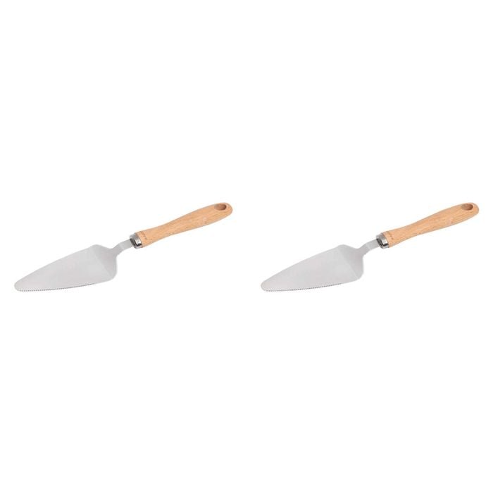 2PK Wiltshire Beechwood Handle Stainless Steel Cake Server