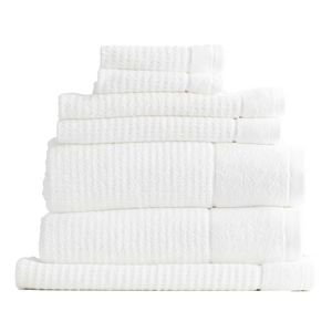 7pc Renee Taylor Cambridge 650gsm Textured Bath/hand/face Towel Mat Snow