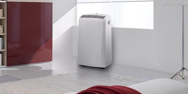A De'Longhi dehumidifier indoors.
