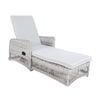 Bay Isle Outdoor Adjustable Long Reclining Sofa Chair Chaise Grey