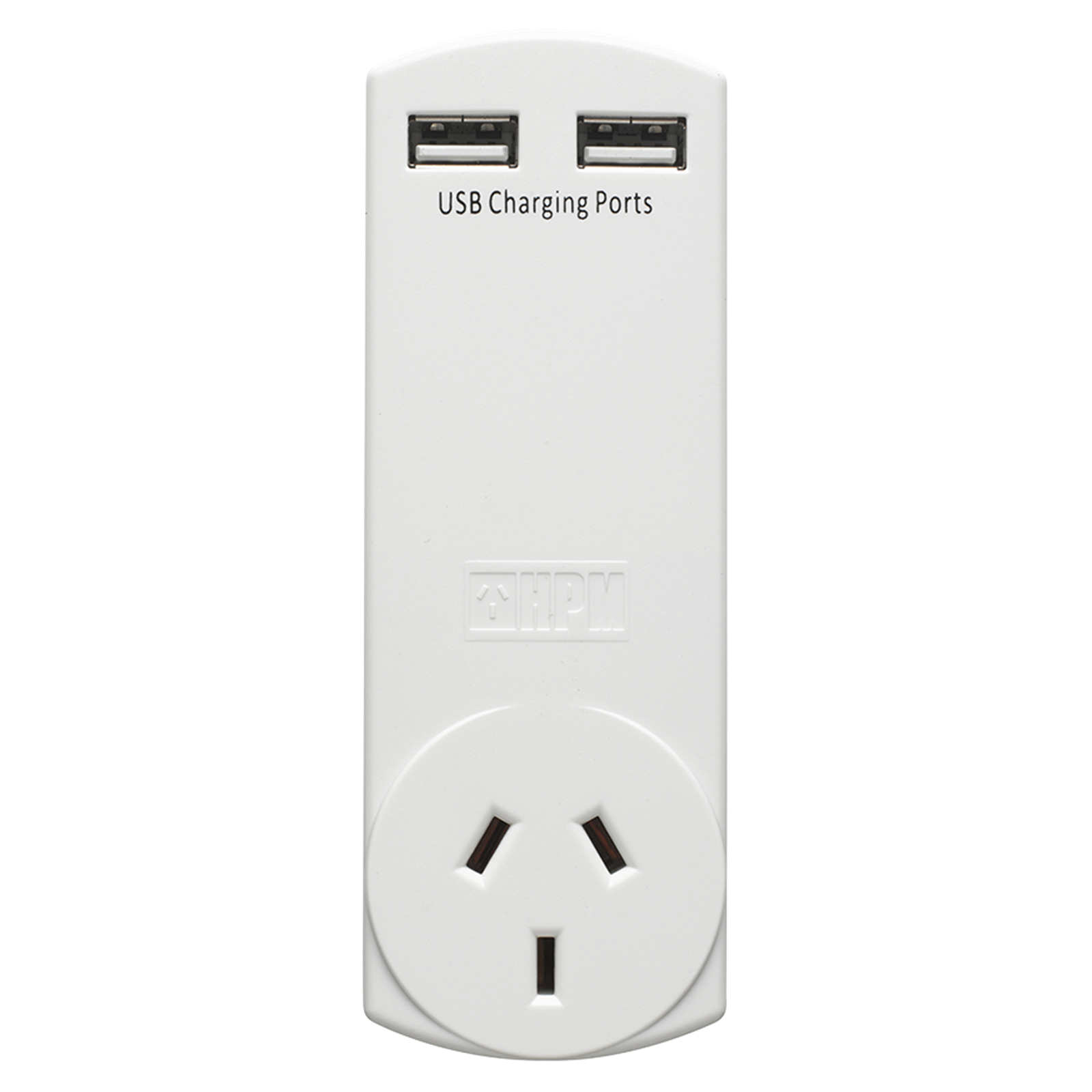 HPM Adaptor with USB Charger 4.2A - White D2USB
