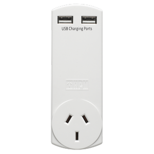 HPM Adaptor with USB Charger 4.2A - White D2USB