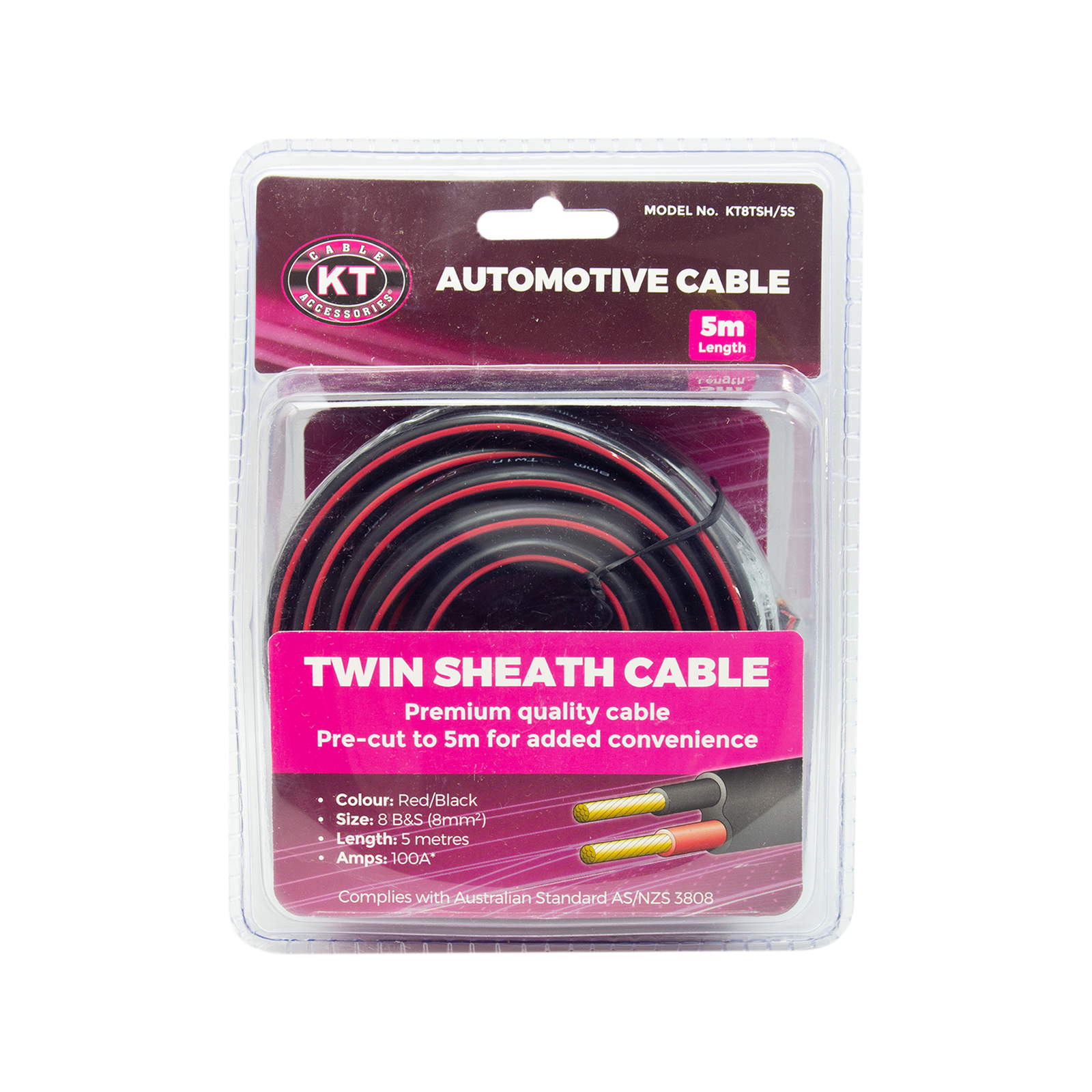 KT Solar 8mm x 5m Cable Twin Sheath KT8TSH/5S product image