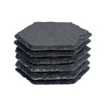 Argon Tableware Hexagon Slate Drinks Coasters - 9.5cm - Grey - Pack of 6