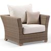 Coco 1 Seater Outdoor Wicker Arm Chair Brushed Wheat & Cream Cushions