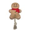 Happy Tails 31 x 15 x 6cm Christmas Gingerbread Man With Rope Dog Toy