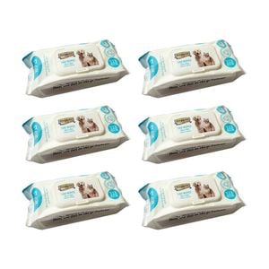 6x 100pc Showmaster Plant-Based Hypoallergenic Dog Cat Pet Wipes Coconut/Vanilla