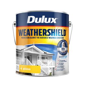 Dulux 4L Vivid White Gloss Weathershield Exterior Paint - 4L