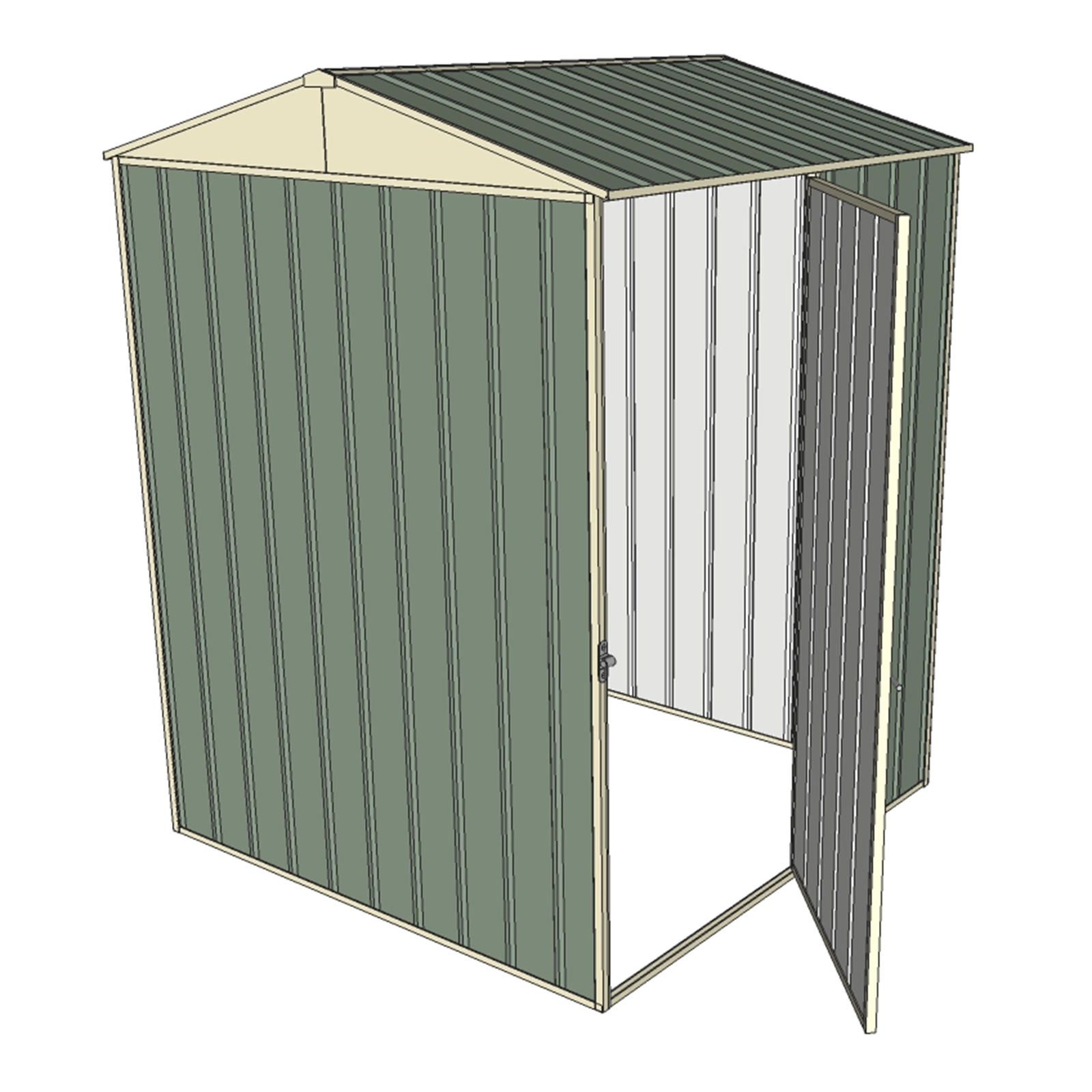 Build-a-Shed 1.5 x 1.5 x 2.3m Gable Shed with Single Hinged Side Door - Green product image