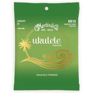 Martin Guitar M610 Premium Ukulele Strings Polygut Concert