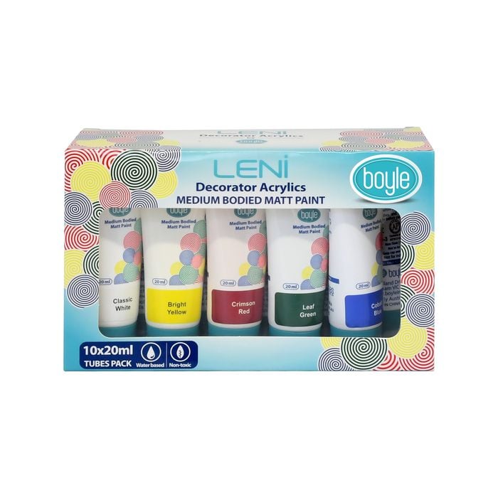 Boyle 20ml Matt LENi Decorator Acrylics Paint - 10 Pack