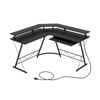 Costway L-shaped Office Computer Desk Reversible Study Writing Table Black