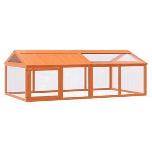 vidaXL Run Box Animal House Pet Cage Dog Kennel Garden Brown Solid Wood Pine