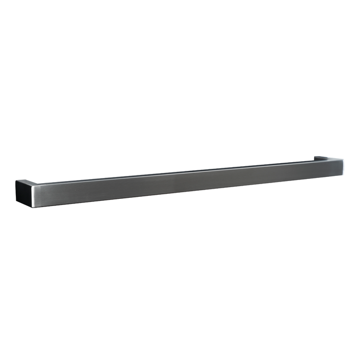 Hotwire 800mm Brushed Nickel Single Horizontal Square Heated Towel Rail