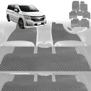 6D Diamond Car Floor Mats for Nissan Elgrand 2002-2010-Ultimate Set-Grey-Outback GT