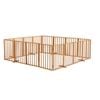 Alopet 16 Panels Wooden Pet Gate Dog Fence Playpen Stair Barrier Natural
