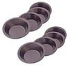 2x 4pc Daily Bake Non-Stick Round Pie Dish Bakeware Set 12cm - Black
