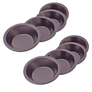 2x 4pc Daily Bake Non-Stick Round Pie Dish Bakeware Set 12cm - Black