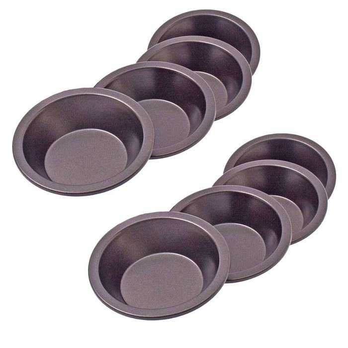 2x 4pc Daily Bake Non-Stick Round Pie Dish Bakeware Set 12cm - Black
