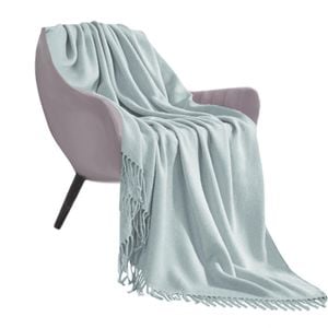 SOGA Grey Acrylic Knitted Throw Blanket