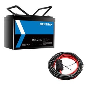 Gentrax 12v 100ah Lithium Battery + 6m 60a Fuse M8 Cable
