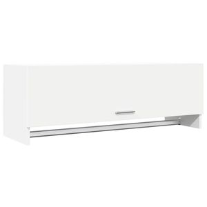 vidaXL Wardrobe White Engineered Wood Bedroom Hanger Clothing Cabinet Closet
