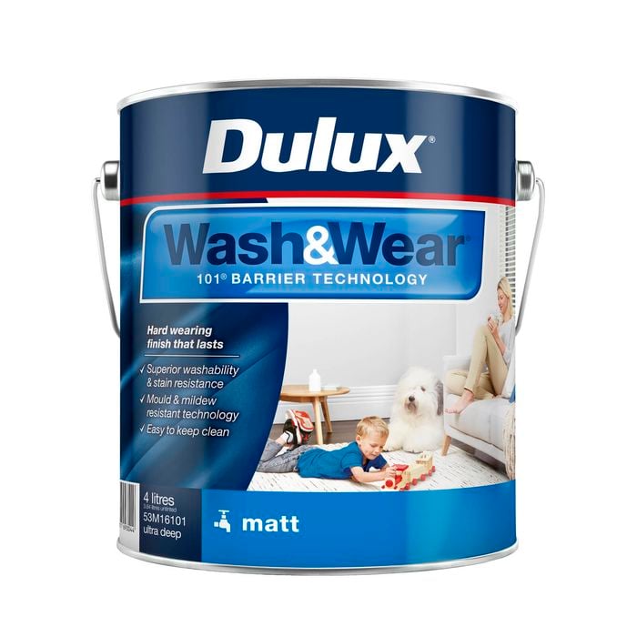 Dulux 4L Ultra Deep Wash&Wear Matt Interior Paint