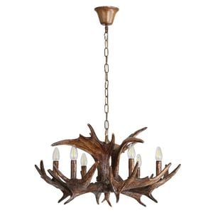 Oriel Lighting Ramure 6 Lits Deer Antler Designer Pendant Light