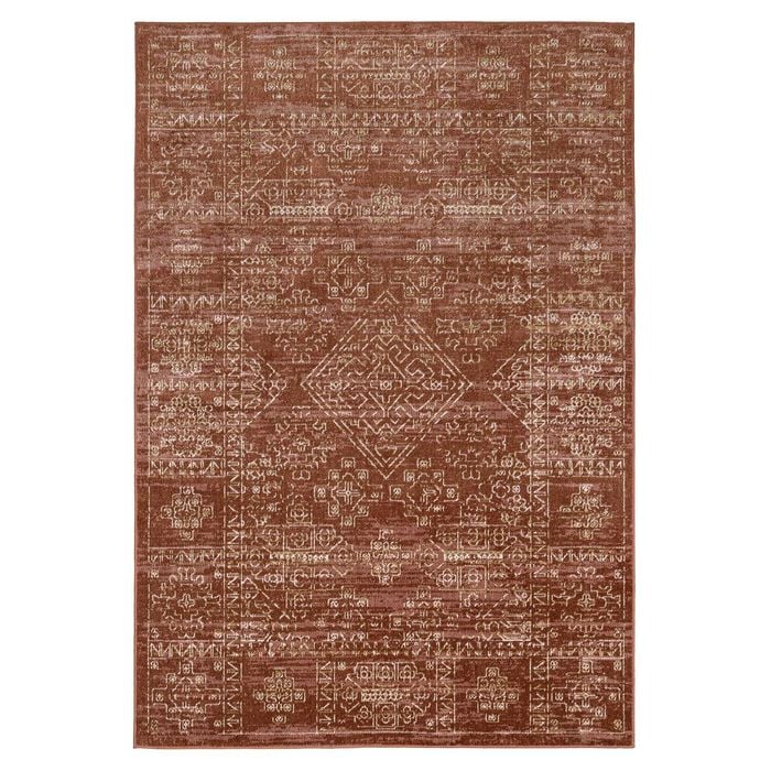Loopsie-230cm X 160cm-wadkoping Brown Terracotta Vintage Washable Rug