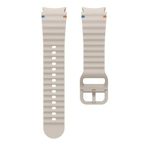 Sport Silicone Watch Band Wave Strap 20mm - For Samsung Galaxy Watch 4 5 6 7 (Starlight)