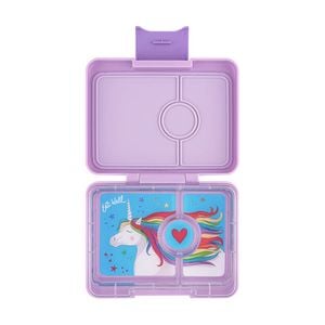 Yumbox Kids Snack Box 3 Compartment Leakproof Lunchbox Unicorn lavande Purple