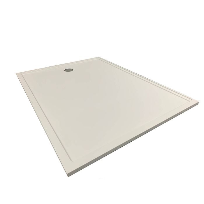 Wet Area Solutions Custom Up To 1000 x 1500mm White Round Outlet Solid Surface Shower Base