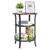 Catzon Narrow Side Table Metal Frame Slim Couch Tray Tables