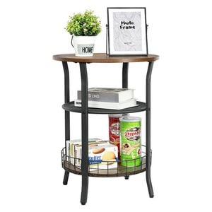 Catzon Narrow Side Table Metal Frame Slim Couch Tray Tables