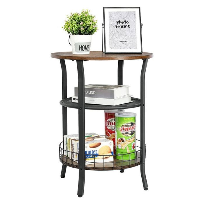 Catzon Narrow Side Table Metal Frame Slim Couch Tray Tables