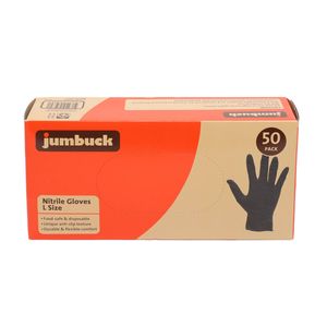 Jumbuck L Black Nitrile Gloves - 50 Pack
