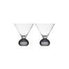 2pc Tempa Zephyr Spherical Martini Drinking Glasses Set 12cm Charcoal