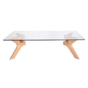 SK Designer Living | Murf Collection | Rectangular Glass Coffee Table - Natural