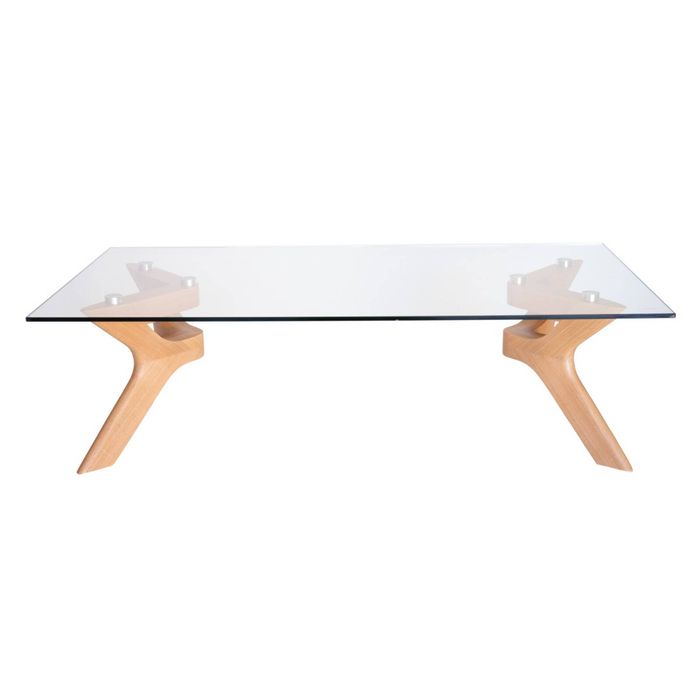 SK Designer Living | Murf Collection | Rectangular Glass Coffee Table - Natural