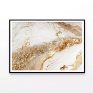 White and Gold Marble Texture  Print 100% Australian Made 90x60cm  (Poster)