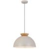 Telbix Sovin Modern Pendant Hanging Lamp Light Metal Wood Grey Gloss