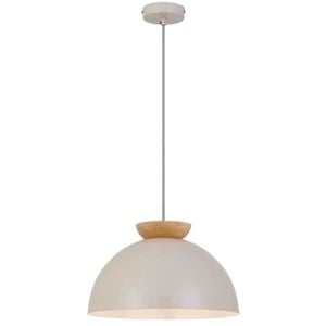 Telbix Sovin Modern Pendant Hanging Lamp Light Metal Wood Grey Gloss