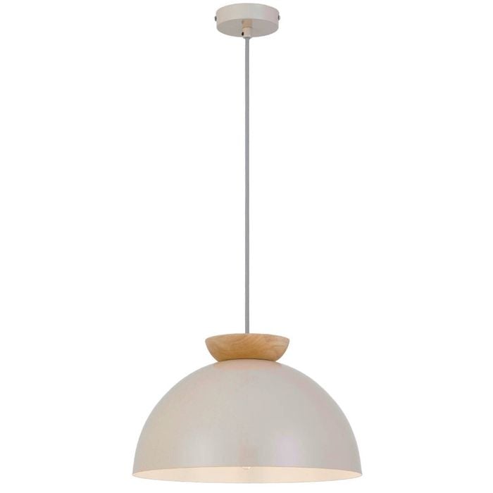 Telbix Sovin Modern Pendant Hanging Lamp Light Metal Wood Grey Gloss