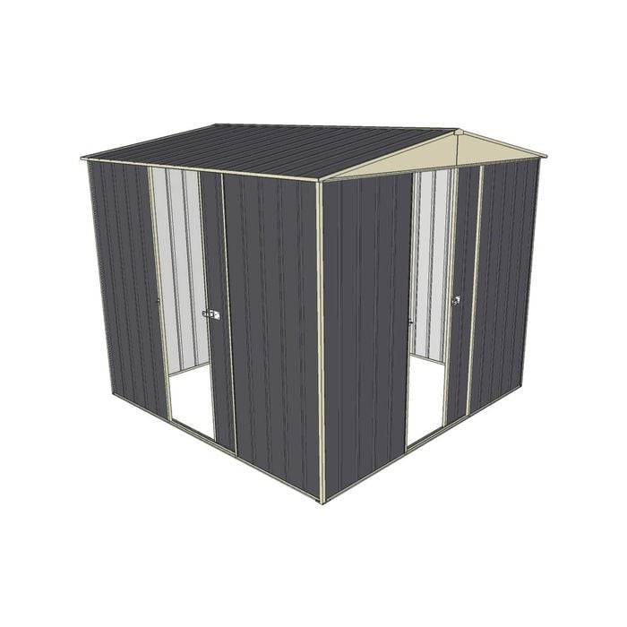 Build-a-Shed 2.3 x 2.3 x 2.3m Front Gable Two Single Sliding Door Shed - Grey