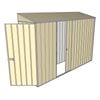 Build-a-Shed 0.8 x 3 x 2m Single Hinged Door Shed with Single Sliding Side Door - Cream