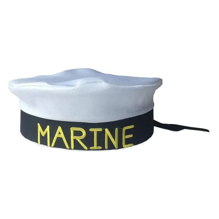 Mini Sailor Cap Hat for Party Costume White/Black