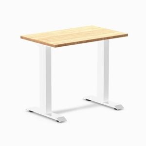 Desky Fixed Height Mini Bamboo Desk 800x500mm White Frame