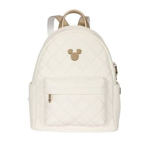 Disney Mickey Deluxe Kids/Children PU Leather Mini Quilted Backpack White