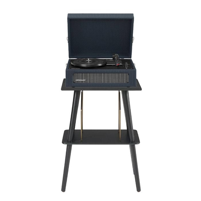 Crosley Voyager Bluetooth Portable Turntable - Entertainment Stand Bundle - Navy