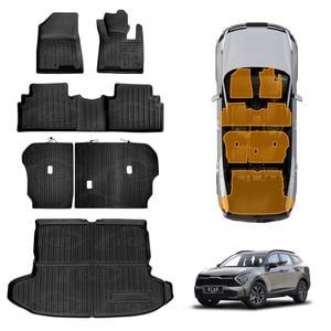 Floor Car Mats Seat Back Kick Cargo Boot Liner Set for Kia Sportage 2021-2025 Seats Kick Mats Cover